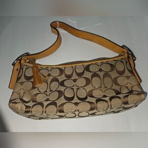 COACH PREOWNED The MY  BEAUTIFUL SIGNATURE DEMI BAG HOBO BAG, BROWN/TAN.